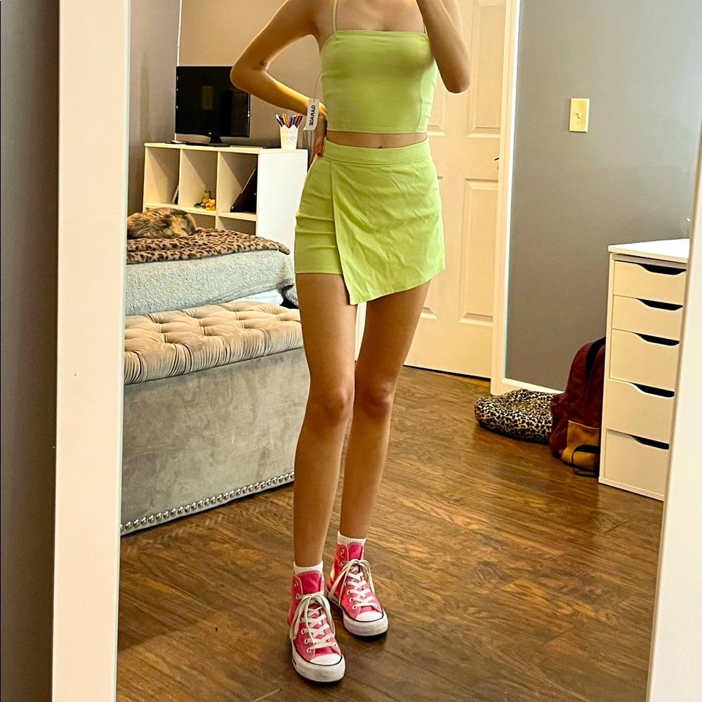 Garage lime green two piece set